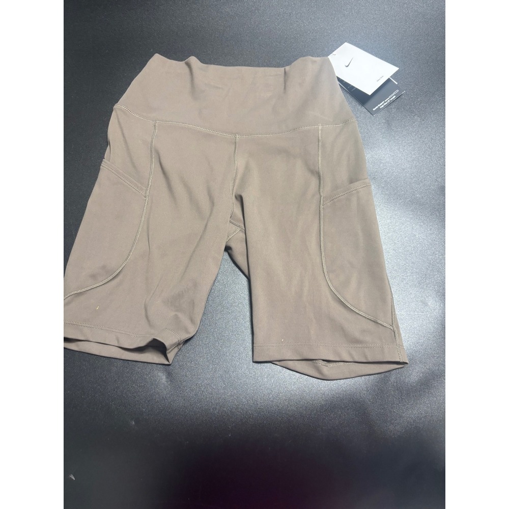 Nike NEW Women's High Waisted Pockets Biker Shorts Green Size Small‎